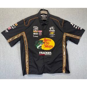 NASCAR JH Design Bass Pro Shops Mobil 1 Racing Shirt Mens 3XL Black Camo Trim